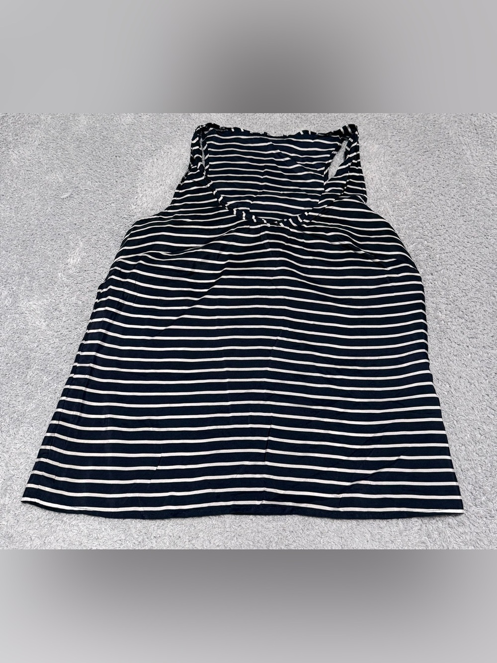 J. Crew Women’s Navy Blue & White Striped Sleeveless Blouse 100% Silk Size 0